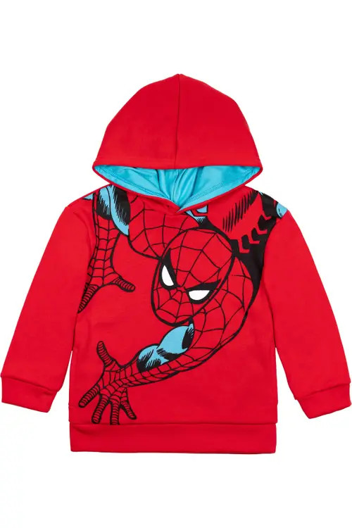 Marvel Fleece Pullover Hoodie in Spider Man Bright Red at Nordstrom, Size 10-12 | Nordstrom
