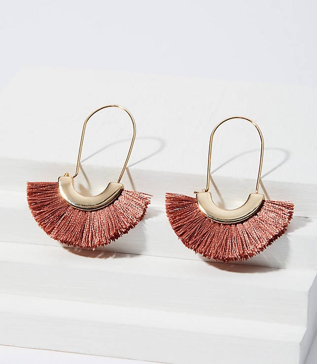 Fringe Fan Drop Earrings | LOFT