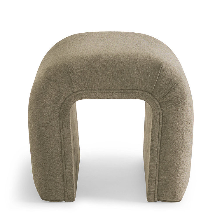 Banks Ottoman - Taupe Velvet - Grandin Road | Grandin Road