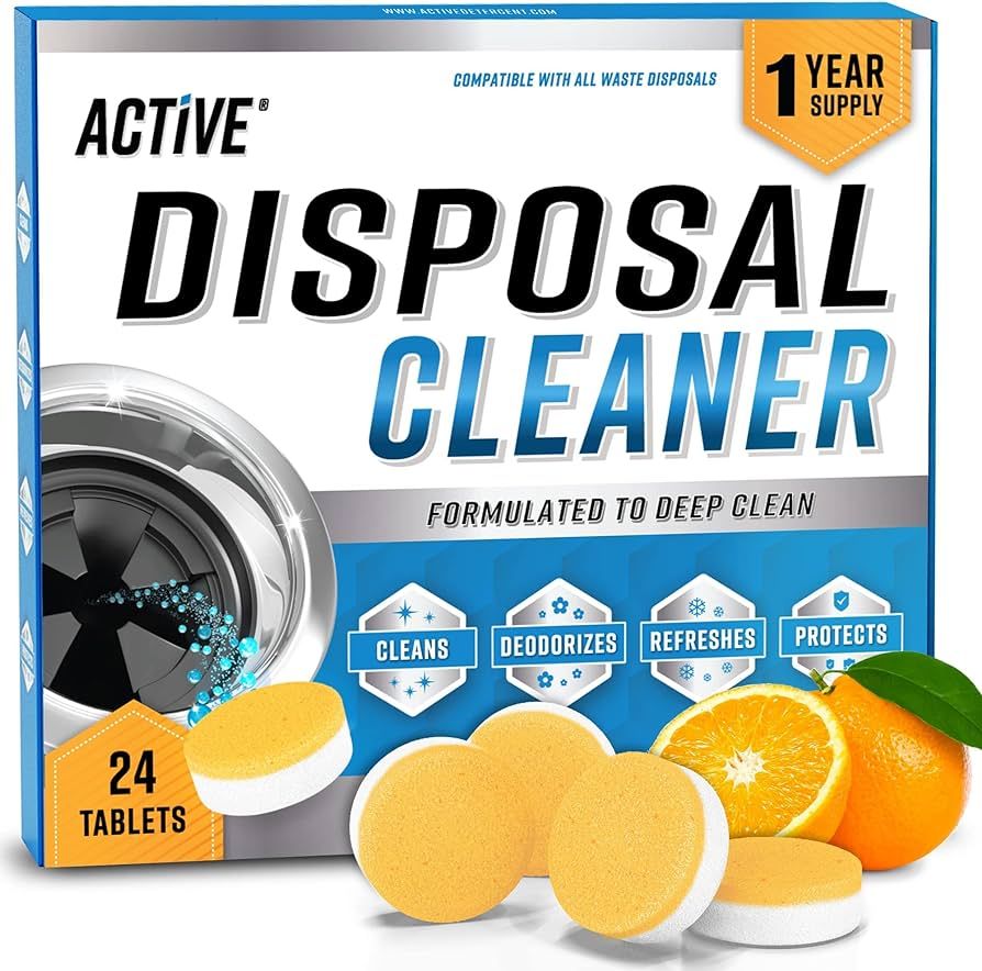 ACTIVE Garbage Disposal Cleaner Deodorizer Tablets 24 Pack - Fresh Citrus Foaming Scrub Sink and ... | Amazon (US)