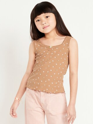 Printed Fitted Ribbed Tank Top for Girls | Old Navy (US)