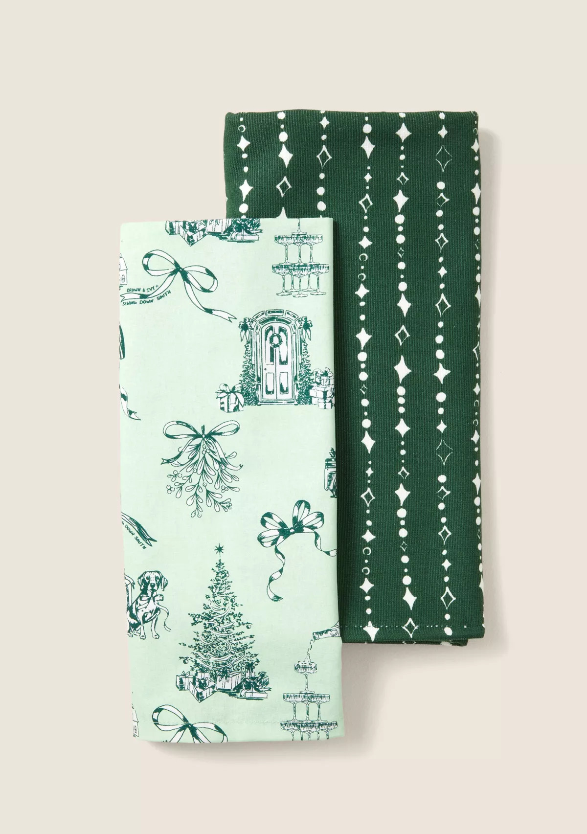 Sewing Down South x Crown & Ivy™ Sew Festive Tea Towels - 2 Pack | Belk