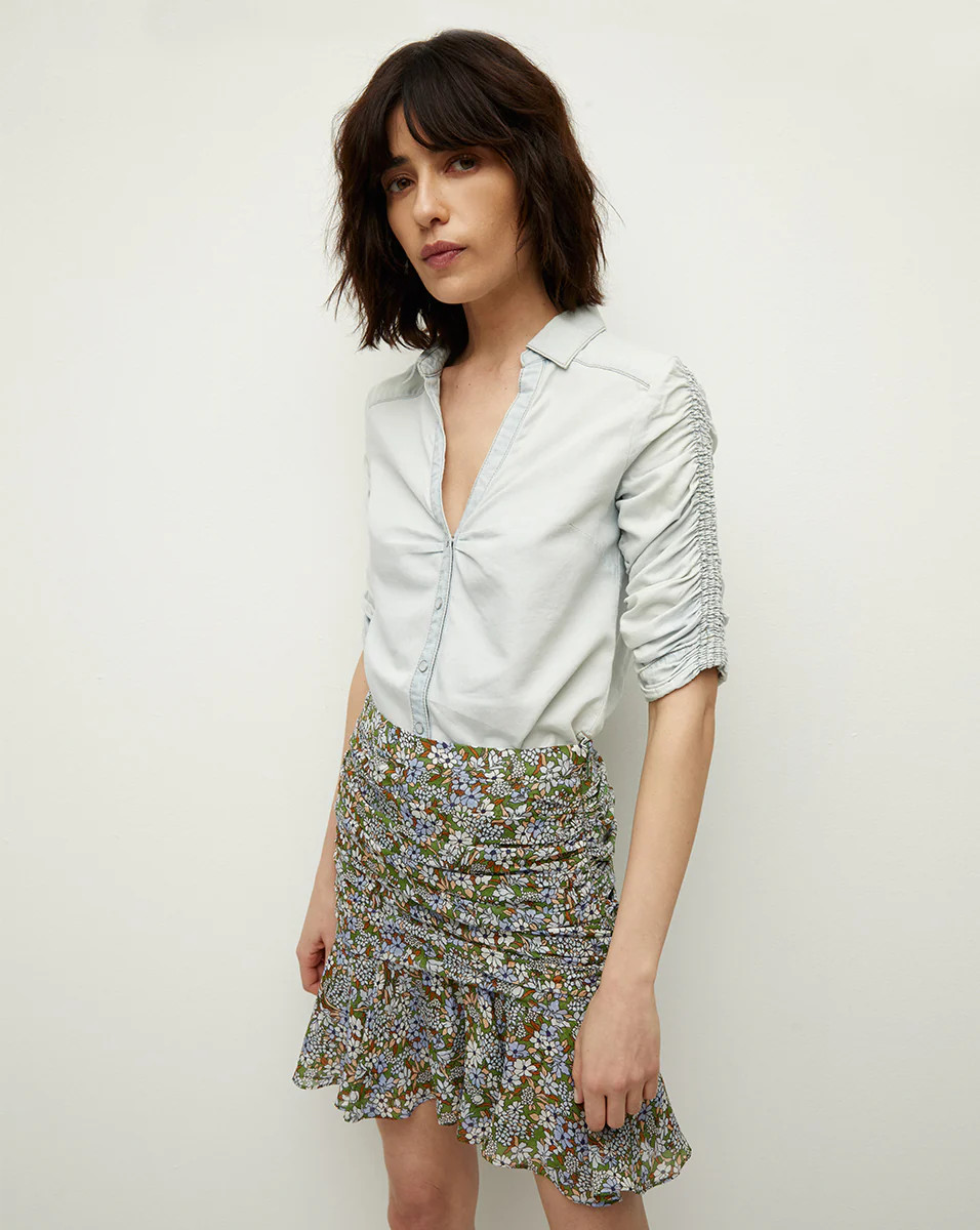 Taras Floral-Silk Skirt | Veronica Beard