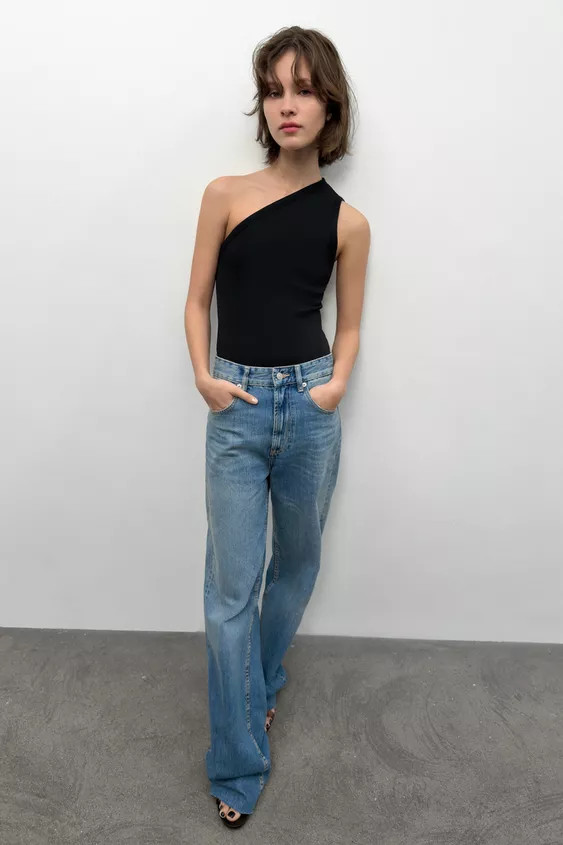 SQUARE NECK POLYAMIDE BODYSUIT | Zara UK