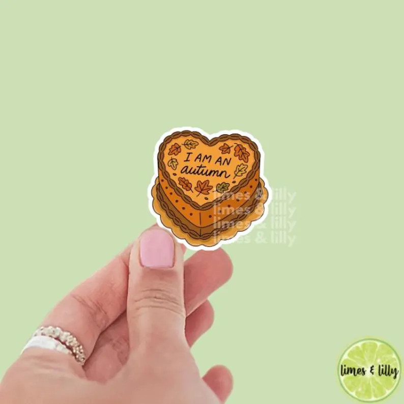 I Am an Autumn Coquette Heart Cake Vinyl Sticker | Water Bottle Sticker | Bookish Stickers | Kind... | Etsy (US)