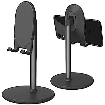 Phone Stand for Desk, Cell Phone Stand Adjustable Desk Phone Holder Tablet Holder Phone Dock (Bla... | Amazon (US)