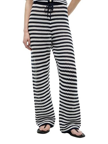 Tommy Hilfiger Women's Crochet Knitted Pant, Dark Night Navy/Ecru X-Small | Amazon (US)