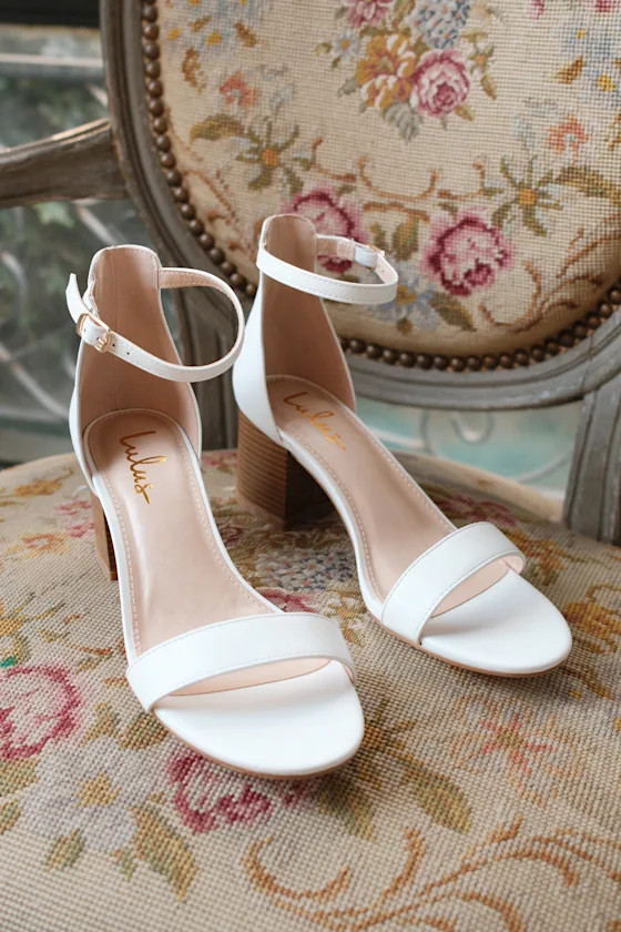 Harper White Ankle Strap Heels | Lulus
