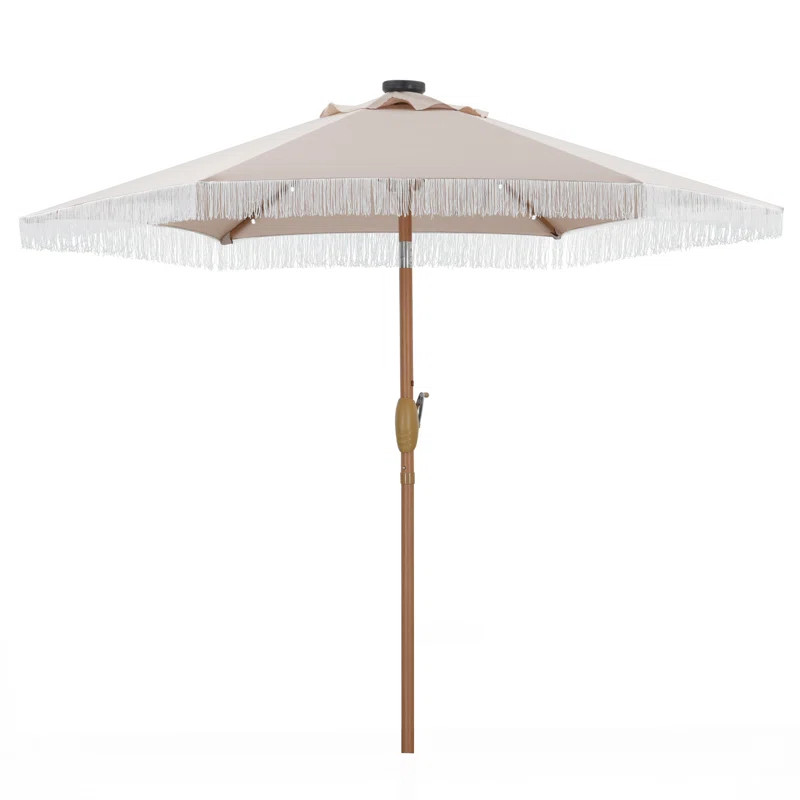Oshiro 90'' Lighted Market Umbrella with Crank Lift | Wayfair North America
