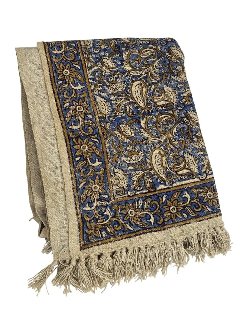 Handmade Cotton Throw Blanket, Hand Block Print, Boho Decor | Etsy (US)