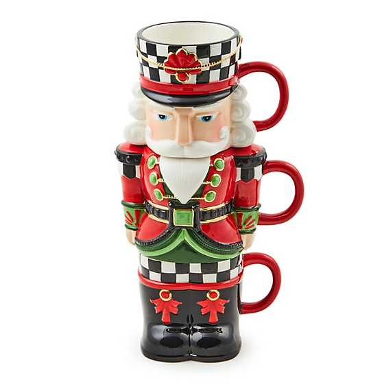 Classic Courtly Nutcracker Stacking Mugs, Set of 3 | MacKenzie-Childs