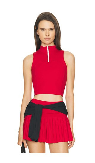 Gold Hinge Day To Night Quarter Zip Top in Red. - size XL | Revolve Clothing (Global)