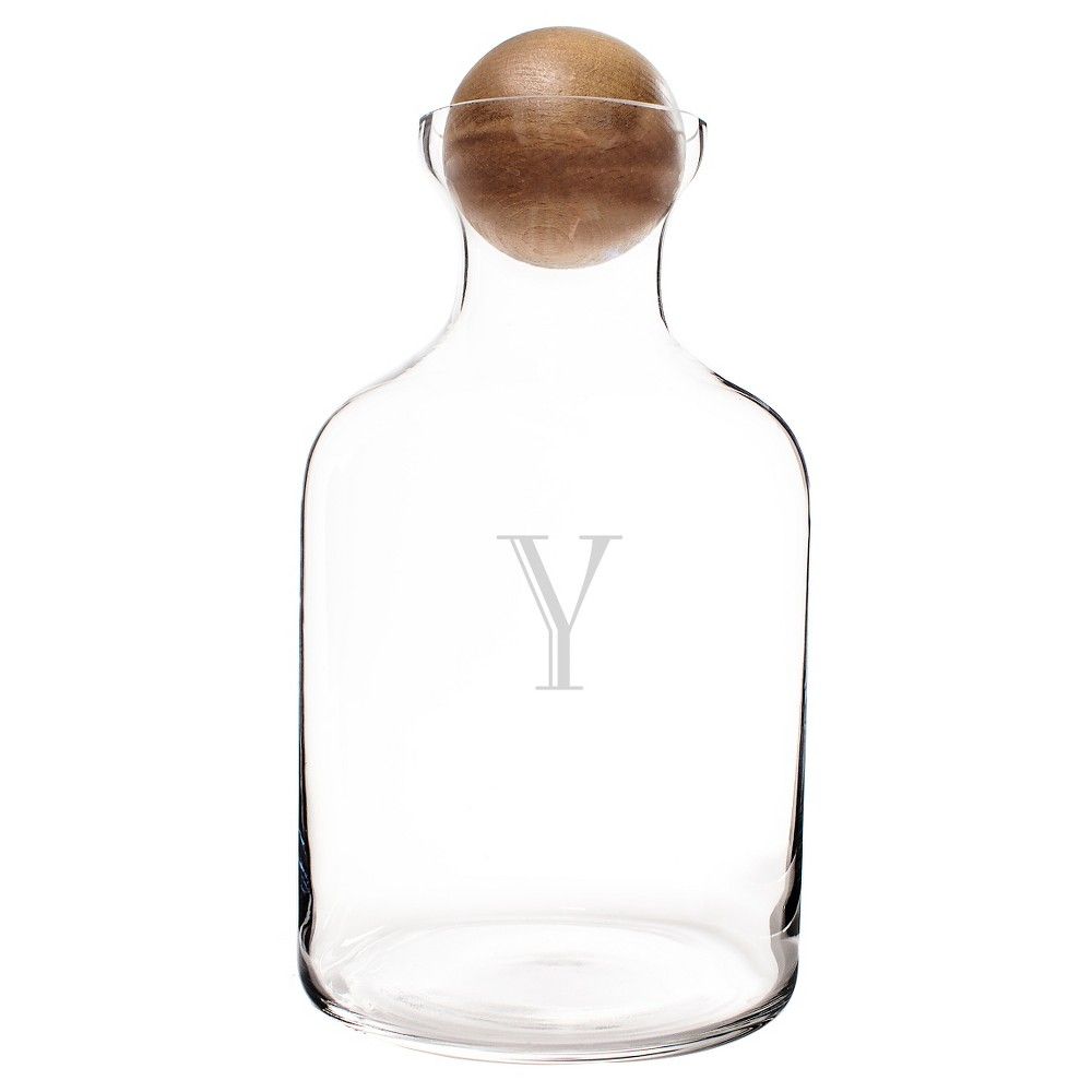 Cathy's Concepts 56 oz. Personalized Glass Decanter with Wood Stopper-Y, Clear | Target