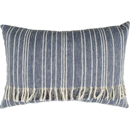 Better Homes & Gardens Fringed Blue Denim Decorative Pillow - Walmart.com | Walmart (US)