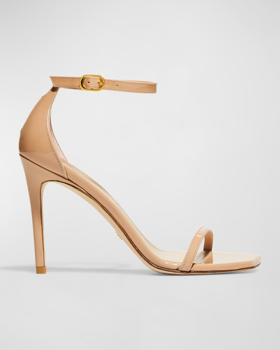 Nudistcurve Patent Ankle-Strap Sandals | Neiman Marcus