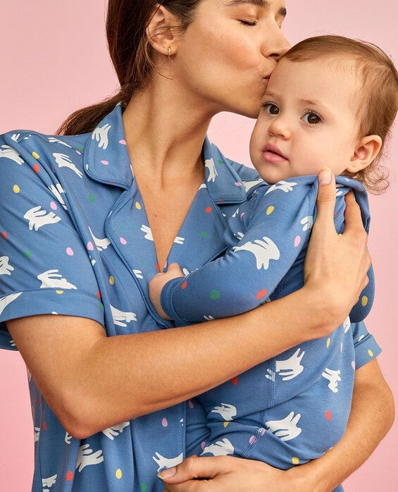 Baby Easter HannaSoft™ Stretch Sleeper Pajamas in Bunny Hop - Size NB by Hanna Andersson | Hanna Andersson