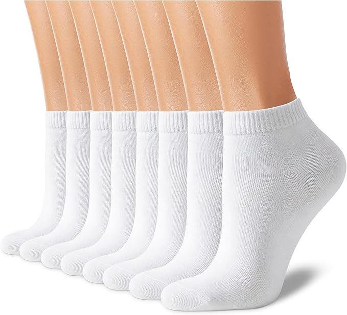 CHARKING 8 Pairs Ankle Socks for Women - Non Slip Cotton No Show Low Cut Casual Socks | Amazon (US)