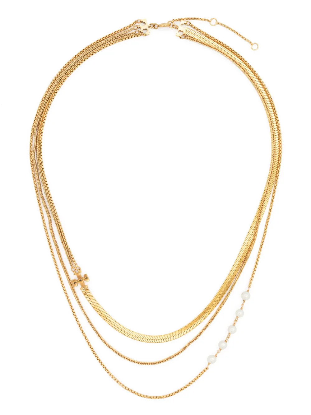 Tory Burch logo-plaque multi-chain Necklace - Farfetch | Farfetch Global
