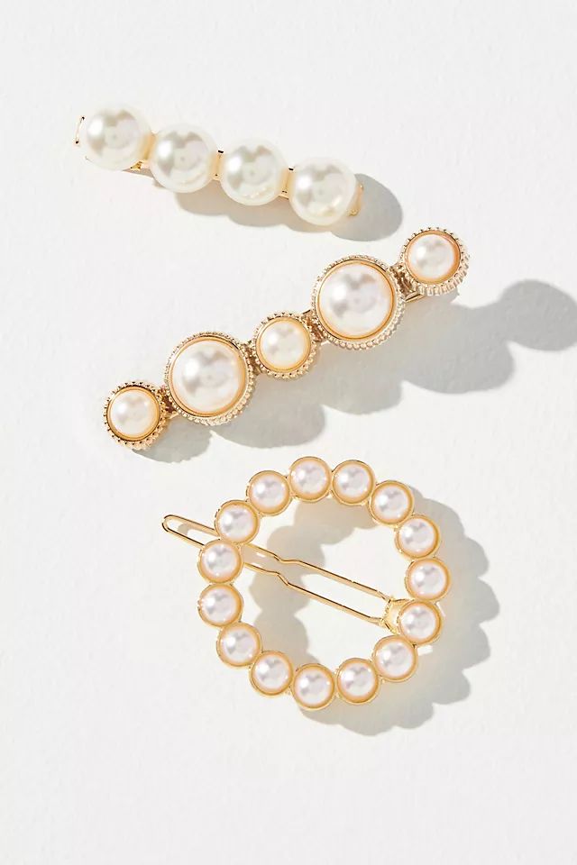 Set of 3 Pearly Barrettes | Anthropologie (US)