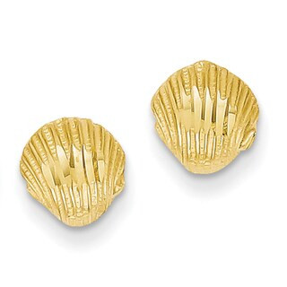 Veril 14 Karat Diamond-cut Shell Earrings | Bed Bath & Beyond