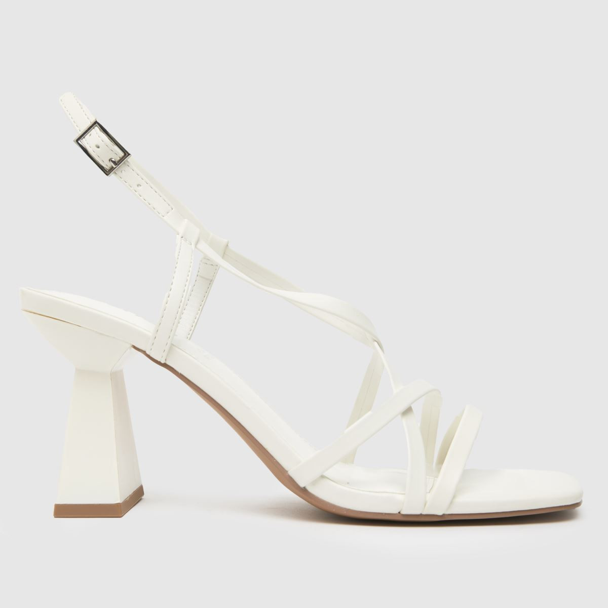 Womens White schuh Scarlett Flared Block High Heels | schuh | Schuh