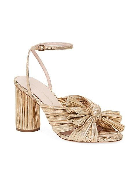 Loeffler Randall Camellia Knotted Lamé Sandals | Saks Fifth Avenue