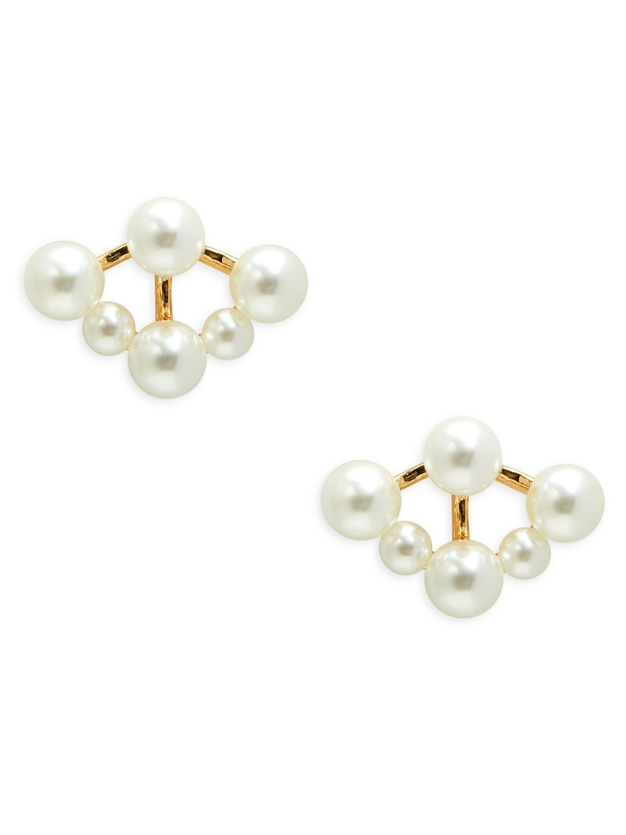 Kenneth Jay Lane Women's Goldplated & 6-9MM Faux Pearl Jacket Earrings | Saks Fifth Avenue OFF 5TH