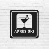 Apres Ski Sign, Sign Metal, Minimalist Metal Wall Art, Lover Gift, Gift For Skier, Winter Decoration, Modern Decor | Etsy (US)