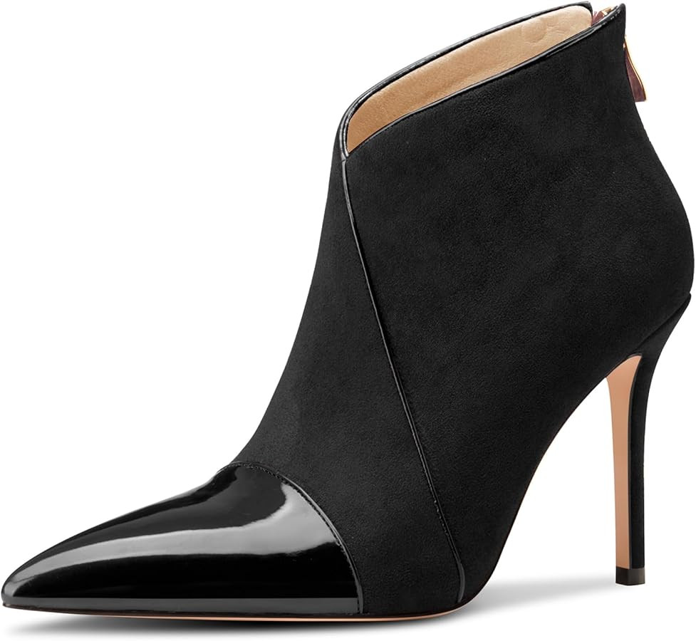 Castamere Women Stiletto High Heel Pointed Toe Ankle Boots Short Bootie Zipper Slip-on Party Offi... | Amazon (US)