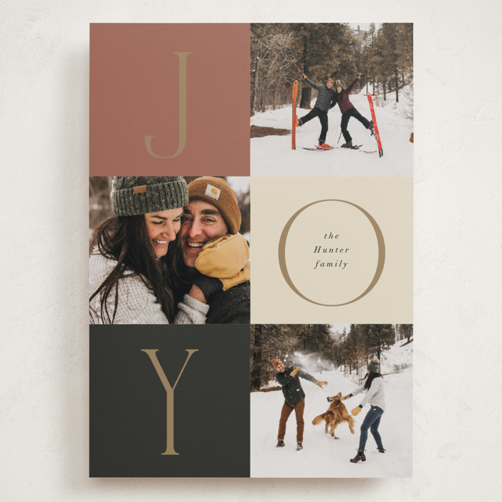 "Joyful Trio" - Customizable Grand Holiday Cards in Green or Red by Nicoletta Savod. | Minted