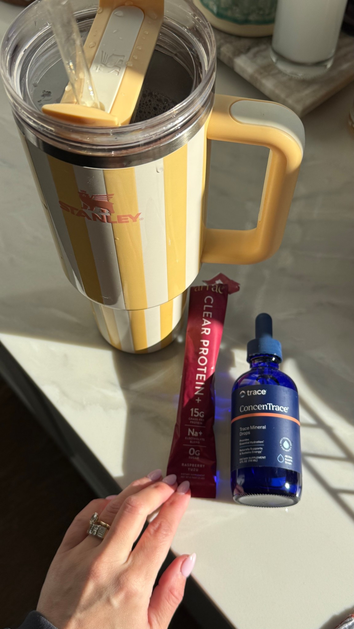 Daily juicy water! Arrae code BALANCEDB15 — love their supps and this clear protein with electrolytes! 

#LTKmorningroutine #LTKdayinmylife #LTKfitnessgoals