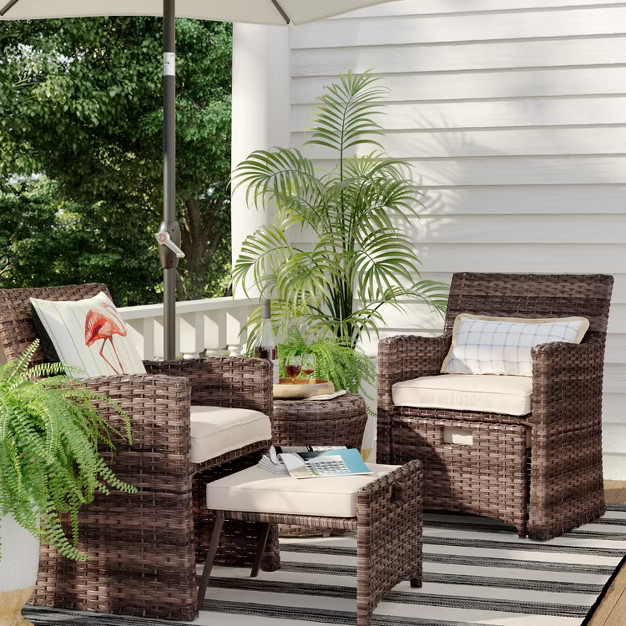 Halsted 5pc Wicker Patio Seating Set - Tan - Threshold™ | Target