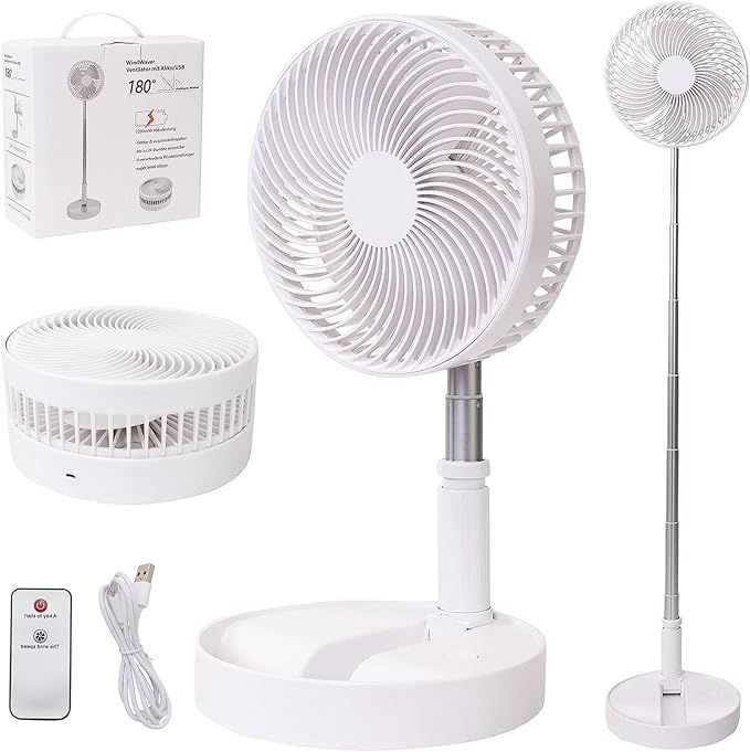 LOREAD Portable Desk Fan,Foldable Fan Pedestal Stand Floor Fan with Remote Controller Adjustable ... | Amazon (US)