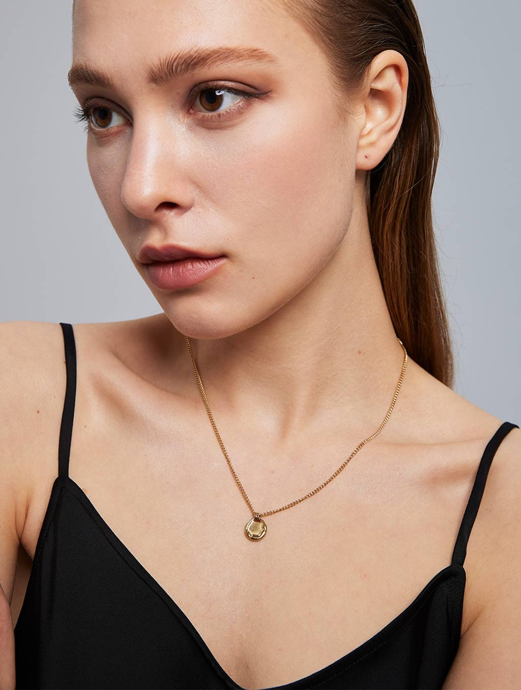 Molten Coin Pendant Necklace | Lattelierstore