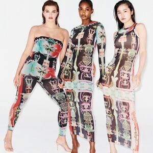 RARE NWT SKIMS Summer Mesh Long Sleeve Dress in Orchid Cabinet Size Large | Poshmark