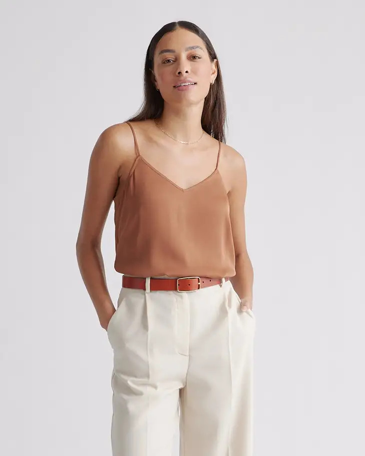 Washable Stretch Silk V-Neck Cami | Quince