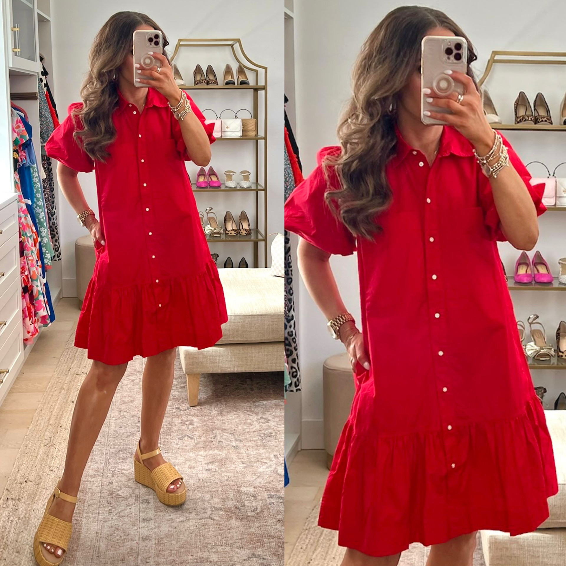 Wearing XS since dress runs generous so definitely size down if between 