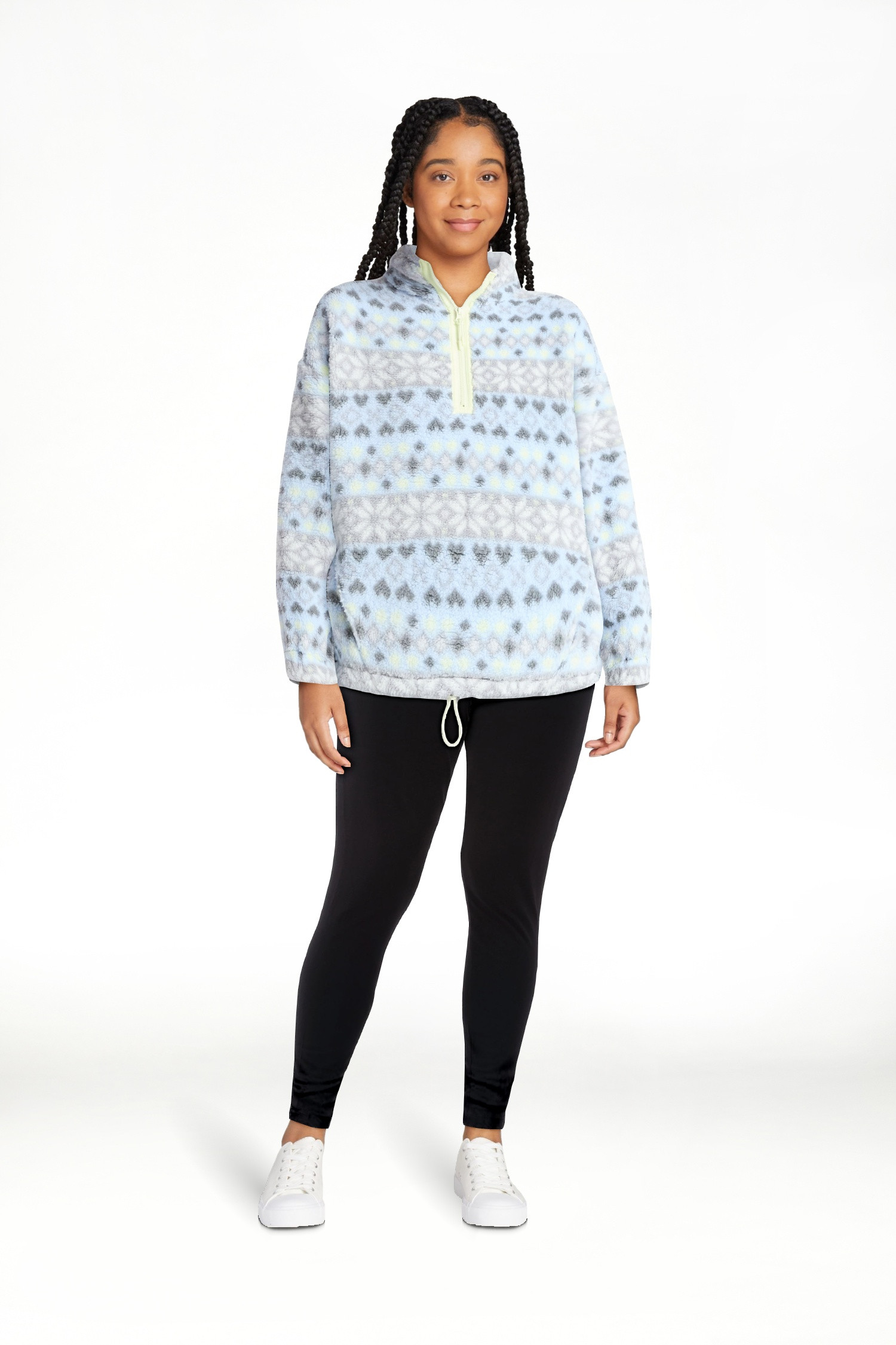 No Boundaries Plush Half-Zip Pullover, Women's and Plus | Walmart (US)