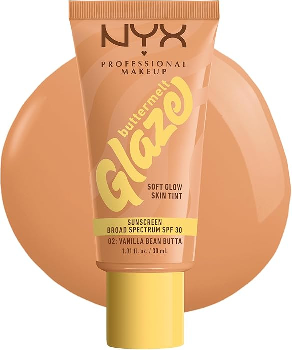 NYX PROFESSIONAL MAKEUP Buttermelt Glaze Skin Tint 02 Vanilla Bean Butta
        SPF 30, Up To 12... | Amazon (US)