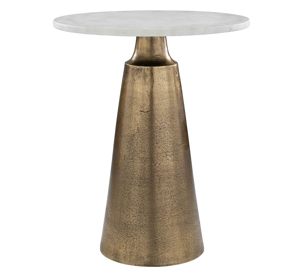 Waylen Travertine Accent Table (20") | Pottery Barn (US)