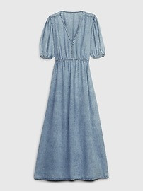 Denim Blouson Cutout Maxi Dress with Washwell | Gap (US)