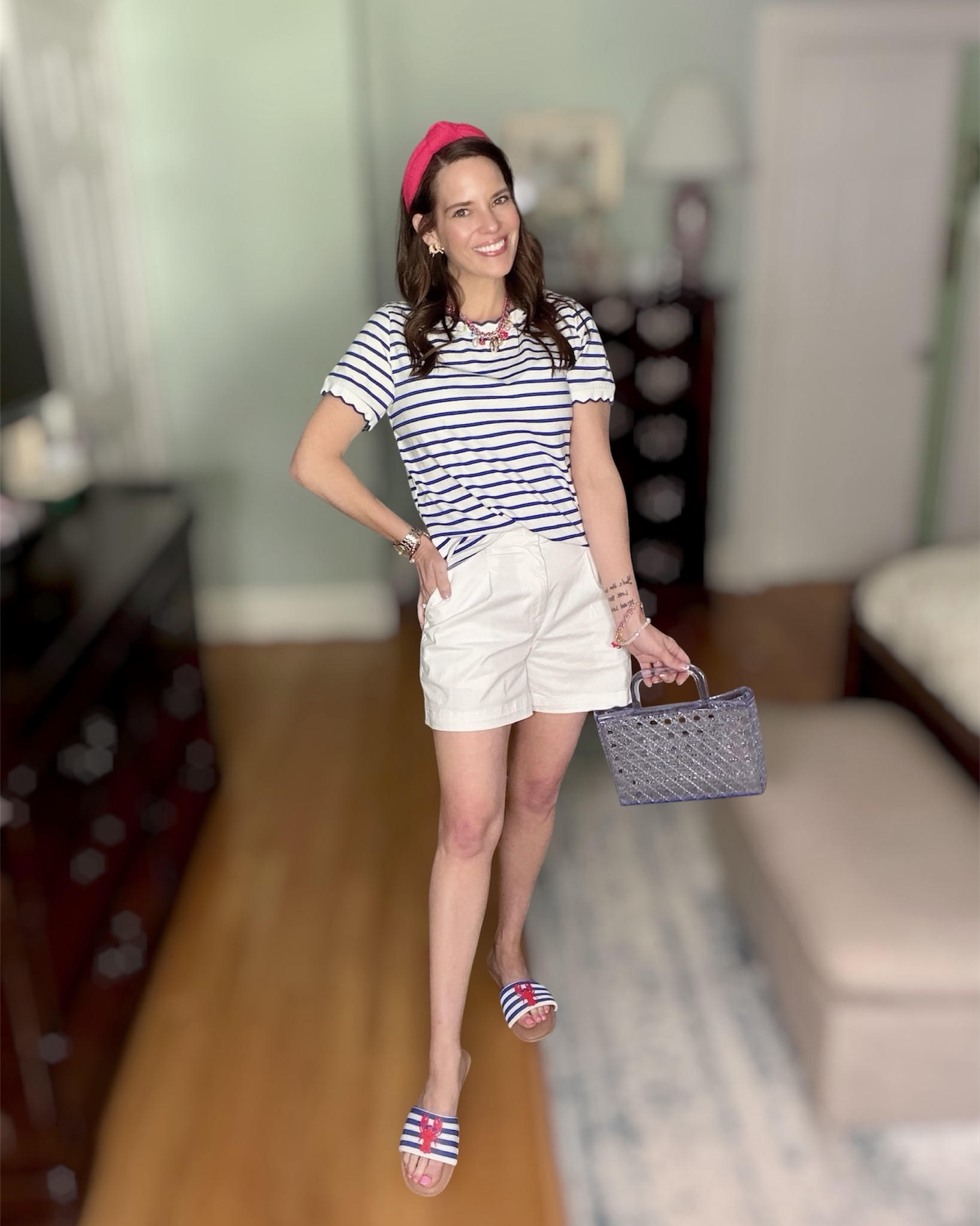 Classic Coastal Stripes & Summer Neutrals Outfit ❤️🤍💙


The easiest summer outfit combo—classic blue + white stripes paired with crisp neutral shorts for a clean, coastal look 🌊✨ This scalloped stripe tee is lightweight, flattering, and under $20 (such a good Amazon find!) 🙌 Paired with comfy high-rise shorts, a fun jelly mini tote, and the cutest red knotted headband for a pop of color ❤️

Finished with playful beaded slides and layered jewelry for that effortless, put-together vibe that works for everyday, beach days, or casual summer outings ☀️

amazon summer outfit, striped tee outfit, casual summer style, affordable summer fashion, coastal preppy outfit, red white blue outfit, everyday summer outfit, budget friendly fashion, cute summer basics

#LTKSeasonal #LTKPetite #LTKootd