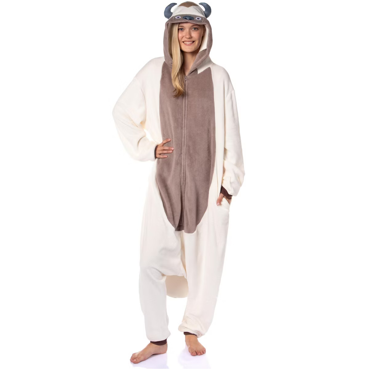 Nickelodeon Adult Avatar The Last Airbender Appa Union Suit Costume Pajama Off-White | Target
