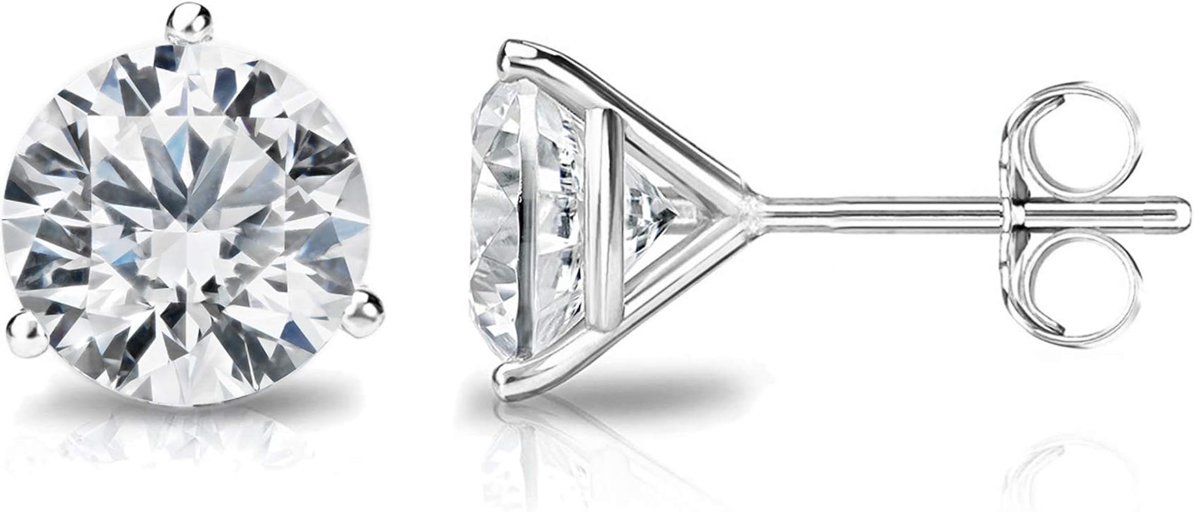 PAVOI 14K Gold Plated Sterling Silver Cubic Zirconia Stud Earrings for Women | Simulated Diamond ... | Amazon (US)