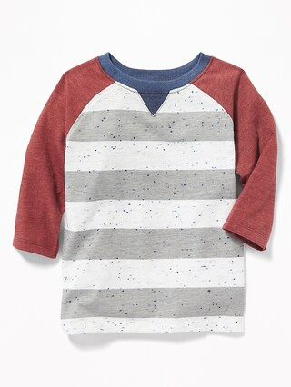 Old Navy Baby Striped Raglan Tee For Toddler Boys Gray Stripe Size 12-18 M | Old Navy US