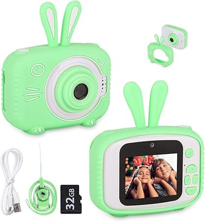 WUBUMIM Kids Bunny Camera,Upgrade 20MP HD Digital Selfie Video Camera with Games,Birthday Gifts f... | Amazon (US)