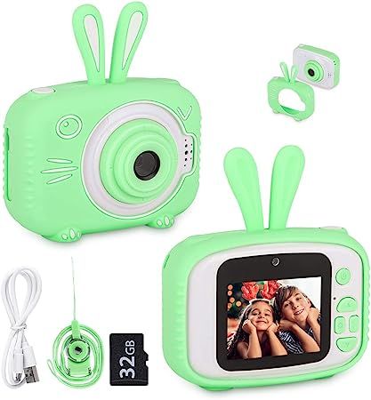 WUBUMIM Kids Bunny Camera,Upgrade 20MP HD Digital Selfie Video Camera with Games,Birthday Gifts f... | Amazon (US)