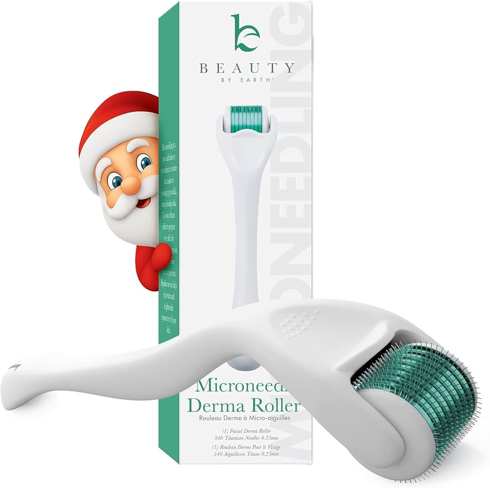 Derma Roller for Scalp, Beard & Face - Microneedling Roller with 540 Titanium 0.25mm Micro Needle... | Amazon (US)
