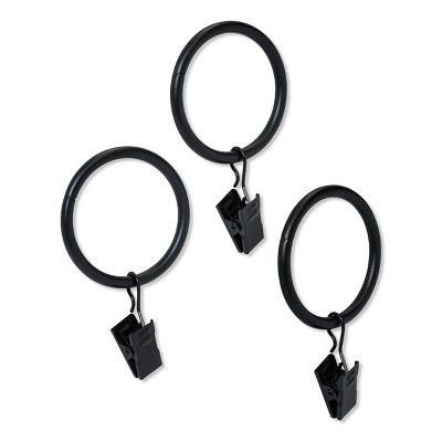 7pk Clip Rings Matte Black - Threshold™ | Target