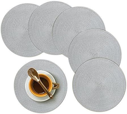 Homcomoda Round Placemats, Insulation Braided Edge Round Table Mats for Dining/Kitchen Table Plac... | Amazon (US)